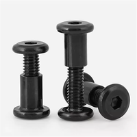 Vis de connexion en acier inoxydable noir à tête hexagonale, ensemble de boulons et d'écrous pour meubles, vis de liaison mâle et femelle, vis Chicago
