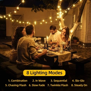 <span class=keywords><strong>Guirlande</strong></span> lumineuse <span class=keywords><strong>solaire</strong></span> extérieure étanche 8,7 m 25 <span class=keywords><strong>LED</strong></span> G40 pour mariages, patios, jardins et décorations de Noël - Product Image 4