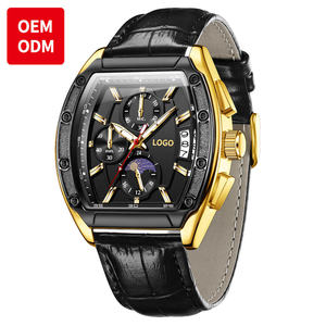 Reloj de Cuarzo Cronógrafo de Cuero con Fase Lunar, de Lujo, Alta Calidad, con Logotipo Personalizado, Original de Fábrica, OEM ODM, para Hombre - Product Image 2