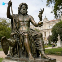 Statue de Zeus de taille personnalisée, design classique, sculptée à la main pour les parcs publics ou les collections de musées en plein air