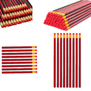 Crayon 2B professionnel pour étudiants, crayon hexagonal de qualité supérieure, crayon en bois avec logo personnalisé, crayon rouge avec gomme - Product Image 6