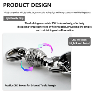 เบ็ดตกปลา <span class=keywords><strong>BKK</strong></span> 4X Blade Jig Hook พร้อมตัวหมุน CNC และลูกหมุนทองแดง - 25 แบบอัพเกรดสำหรับอุปกรณ์ตกปลาทะเลที่ไม่พันกัน - Product Image 3