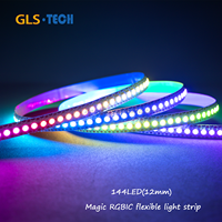 WS2812B Strip LED yang Dapat Diatur Alamatnya 144LEDs/m - 5V SMD5050 Lampu Piksel RGB, Warna Impian Kepadatan Tinggi untuk Lampu Latar TV Gaming DIY (5m)