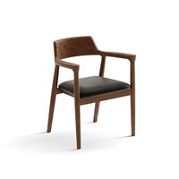 Chaise de salle à manger moderne minimaliste en bois de frêne, chaise de thé rétro en cuir PU pour restaurant et mobilier de maison