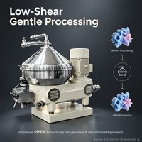 Centrifuge Cakram Industri dengan Pembuangan Otomatis, Pemisah Tiga Fasa untuk Klarifikasi Kultur Sel Bioproses