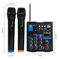 Console de mixage audio professionnelle mini 4 canaux, amplificateur, microphone sans fil, contrôleur DJ professionnel, console audio de studio