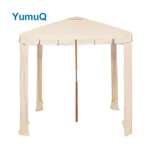 YumuQ 6 pies 7 pies Premium Aluminio Cuadrado Al Aire Libre Paraguas de playa automático Cool Anti Uv Sun Shelter Cabana Carpa