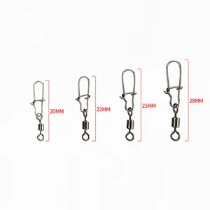 swivels with safety snaps size 7 18kg 5pcs silver Fishing Accessories