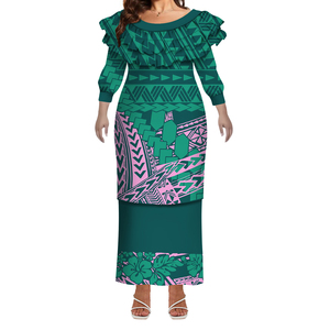 ชุดเดรสผู้หญิง<span class=keywords><strong>2</strong></span>ชิ้นขนาดใหญ่พิเศษพิมพ์ลาย tonga elei TRIBAL samoan puleptaha ลำลองกำหนดโลโก้เอง - Product Image 5