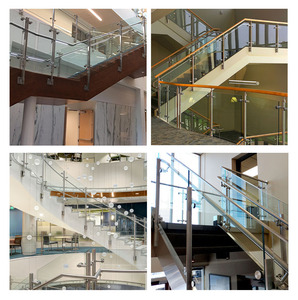Lan can kính hiện đại lan can thép không gỉ cầu thang lan can cho cầu thang lan can dễ dàng để cài đặt - Product Image 4