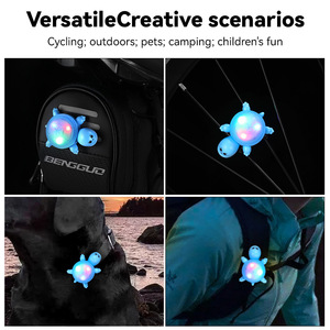 Yueli : Lampe de vélo intelligente en forme de tortue, avec capteur, fixation rapide, chargement Micro USB, équipement de feux arrière pour la conduite en extérieur - Product Image 5