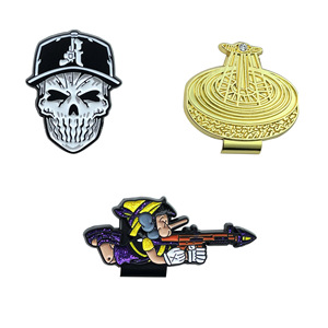 Clip de casquette de golf en métal peint, badge de dessin animé crâne d'Halloween, accessoires vestimentaires en alliage de zinc, cadeau durable - Product Image 5