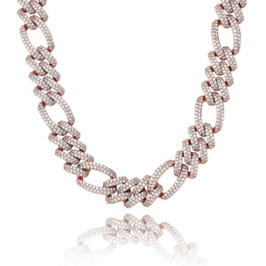 European American Full-Diamond Copper Electroplated Cuban Link <b>Chains</b> <b>Cross</b>-Border for Hot-Selling for Necklaces - Product Image 6