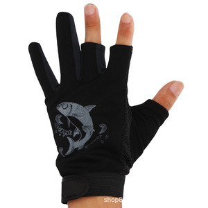 Gants de pêche Giant Fin King bleus à trois doigts exposés, antidérapants, avec fermeture auto-agrippante, unisexe, toutes saisons, en matière synthétique - Product Image 3