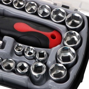 Socket Set 40 Piece 1/2 In Drive Hex Automotive Repair <b>Tool</b> Kit With T Handle For <b>Mechanical</b> And Auto Repair - Product Image 4