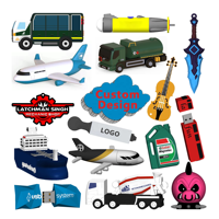 Memoria USB Personalizada con Forma de Auto o Avión, Diseño 2D y 3D en PVC y Silicona, Memoria USB de Goma con Forma de Pato, Pendrive Personalizado de PVC