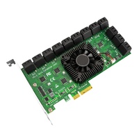 ZhenLoong SATA Tarjeta de expansión 24 puertos SATA 3,0 Conector a PCI-E X16 PCIe 6Gbps Adaptador para IPFS 24 Tarjeta de expansión de disco duro