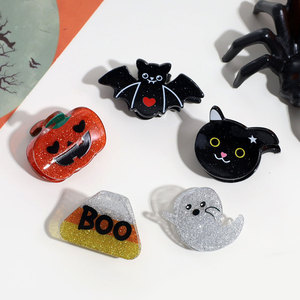 Set <span class=keywords><strong>de</strong></span> Pinzas para el Cabello <span class=keywords><strong>de</strong></span> Halloween, Brillantes y Lindas, Acrílicas con Purpurina, Mini Pinzas Brillantes y Coloridas, Festivas y Espeluznantes, Regalo para Mujeres y Niñas - Product Image 5