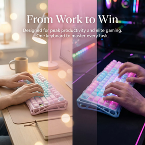 GravaStar K1 Lite Mechanical <b>Keyboard</b>, Tri-mode Wireless Wired <b>Keyboard</b> with Jelly Keycaps RGB Backlight - Product Image 4