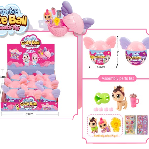 Hot Selling Factory Price New Kid Toy Pet K2831 With Ear Ball Blind Box Plastic Fun Gift Girl Education Toy Children's Gift Box