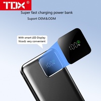 Chargeur de batterie externe TDX X-105DX 10000mAh avec câble de charge rapide double type C PD 20W 22.5W, affichage numérique pour Micro USB, câbles intégrés