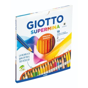 GIOTTO - ÉTUI AVEC 18 CRAYONS DE COULEUR SUPERMINA ET 2 CRAYONS À MINERALE - Product Image 1