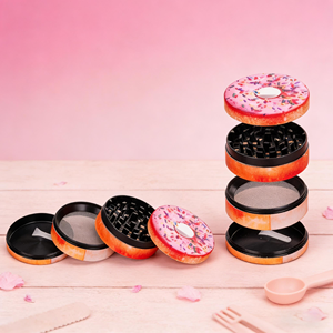 Jinlin Hot Sale 63mm-4 Donut Hamburger Design Zinc Alloy & <b>Plastic</b> Herb <b>Grinder</b> - Product Image 2