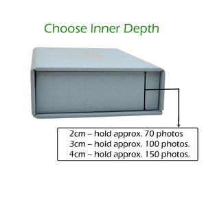 <strong>Customized</strong> Elegant Linen Photo Album <strong>Box</strong> with Magnetic Closure, Wedding Memory <strong>Storage</strong> Case - Product Image 5