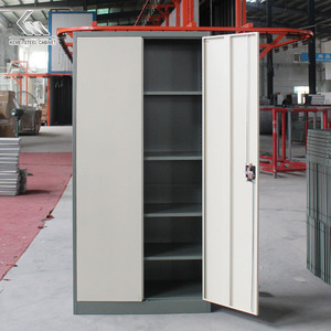 Mueble de Oficina Moderno de Fábrica, Armario Metálico Naranja de Doble Puerta con Estantes Ajustables y Cerradura, para Exteriores - Product Image 6