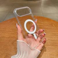Coque de téléphone magnétique transparente en TPU acrylique pour iPhone 17 Pro Max 17 Air 16 15 Pro Max 14 13 12 – Housse transparente antichoc tendance