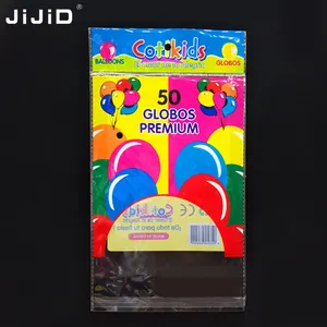 JiJiD Poly Plastic Balloons Packaging Bag for Birthday Party Clear Custom Print Logo Opp Plastic Packing Balloon