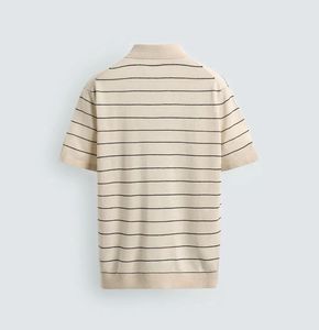 TAOP&ZA 2026 Nuovo Arrivo Estivo Maglione da <span class=keywords><strong>Uomo</strong></span> a Collo Alto Versatile a Maniche Corte in Maglia a Costine a Righe Vestibilità <span class=keywords><strong>Slim</strong></span> 3284419 - Product Image 2