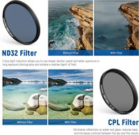 Kit de filtres à clipser NEEWER 52 mm CPL ND32 ND Star Filter 4 filtres de couleur gradués pour téléphone et appareil photo