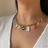 Diseño de moda Día de San Valentín Corazón Shell Cruz Fruta Flor Estrella de mar Diseño Joyería Collar con colgante de acero inoxidable