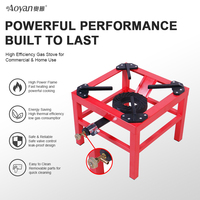 Réchaud à gaz portable en fonte robuste à brûleur unique avec cadre en acier rouge pour camping, barbecue, cuisine de jardin OEM ODM CE