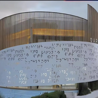 Panneaux de façade décoratifs en aluminium perforé, découpe laser, revêtement mural métallique pour immeubles de bureaux et centres commerciaux