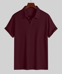 Men's <b>Waffle</b> Knitted Polo <b>Shirt</b> Short Sleeve Regular Fit Casual Golf Business Collared Summer Top - Product Image 4