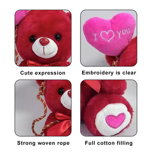 Wholesale Seven-color Valentine's Day Love Bear Holding <b>Balloon</b> Plush Toy Soft Soothing Doll Children's Cloth Doll for OEM/ODM - Product Image 6