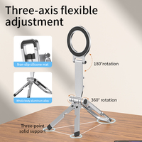 Support de téléphone pliable en aluminium pour bureau, réglable multi-angles avec base antidérapante