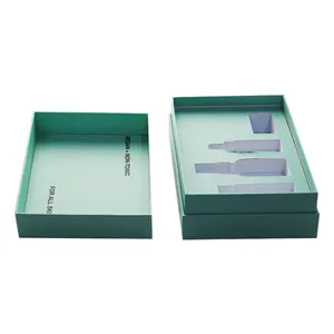 Kotak kemasan kertas spons rias wajah cetak mewah kotak hadiah wadah kosmetik perawatan kulit kemasan kotak kosong dengan sisipan busa