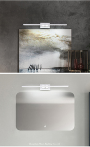 Applique murale LED moderne en plastique blanc, rectangulaire, à montage en surface pour salle de bain, blanc neutre 4100K, CRI85+, commande par interrupteur - Product Image 5