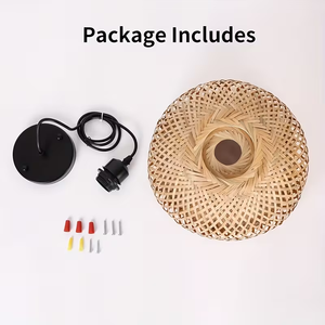 Lampada a Sospensione in Rattan Intrecciato a Mano Ecologica, Illuminazione Moderna per Soffitto, Lampadario in Bambù per Casa e Ristorante - Product Image 5