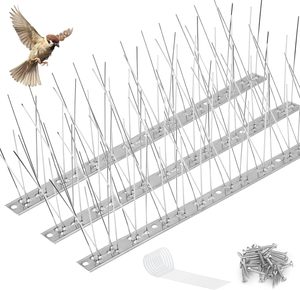 Piques anti-oiseaux en acier inoxydable 304 pré-collées, à coller sans perçage, kit anti-pigeons DIY pour balcon d'appartement et rebord <span class=keywords><strong>de</strong></span> fenêtre - Product Image 2