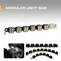 Barra de Luces LED RGB Modular Curva Ajustable de 32/38/42/48/50/52 Pulgadas, Compatible con F-150, Polaris RZR, Can-Am Maverick, Talon, UTV, ATV, Todoterreno