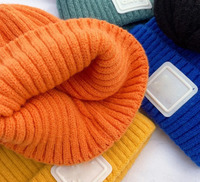 Custom Logo Gebreide Skull Caps, Mannen Beanie Muts Gebreid, Beanie Hoeden Schedel Heren Met Patch