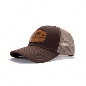 Gorras Trucker Personalizadas al por Mayor de 5 Paneles con Diseño de Australia, Perfil Alto, 2 Franjas, Malla y Logotipo de Parche de Cuero - Product Image 3