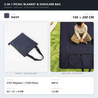 Tapis de pique-nique d'extérieur multifonctionnel imperméable et résistant à l'humidité, doublure polaire épaisse pour une chaleur optimale, avec poignée de transport, portable