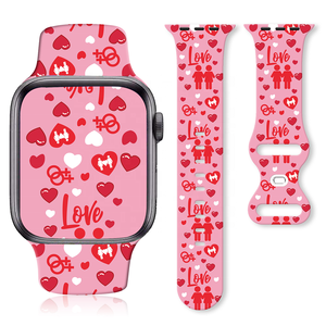 Correa de reloj de silicona con estampado de flores <span class=keywords><strong>Gay</strong></span> para Apple Watch Correa de impresión lésbica - Product Image 4