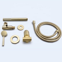 Ensemble de douche à main en laiton antique, Kit de douche en or brossé support mural, Kit de bain douche à économie d'eau