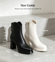 Bottes Dr à plateforme blanches imperméables de style français et européen, couleur unie, bout carré, nouvelle collection automne/hiver 2026